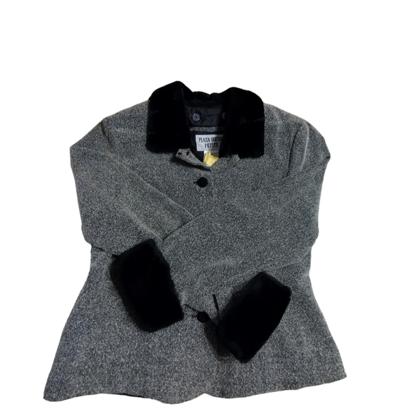 Vintage Women's petite Plaza South Jacket Black blend cuffs collar size 8 - Picture 3 of 6